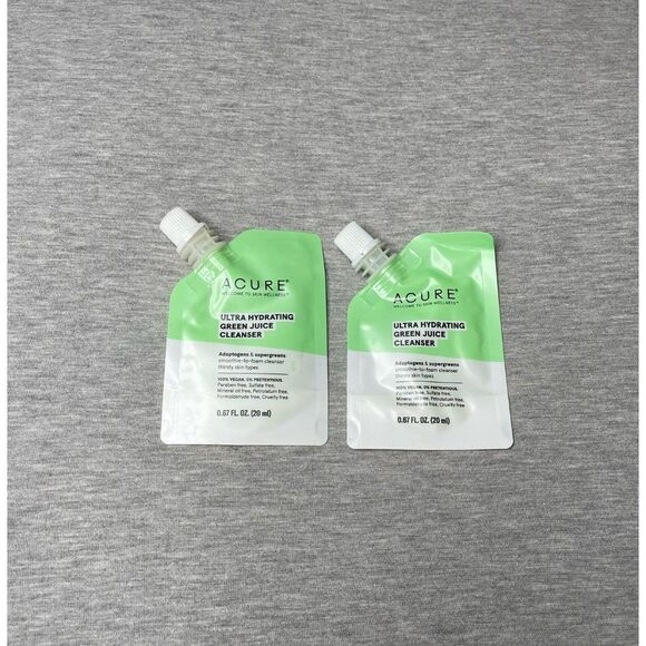 Acure Ultra Hydrating Green Juice Face Cleanser Travel Pouch 2 PCS. Set - Picture 4 of 6
